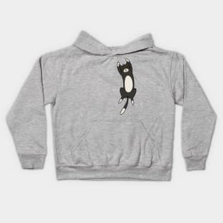 Quirky Lying Black Cat Kids Hoodie